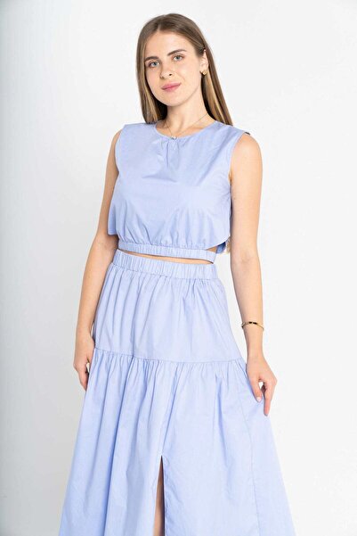 mica بلوزة نسائية بدون أكمام بفتحات جانبية