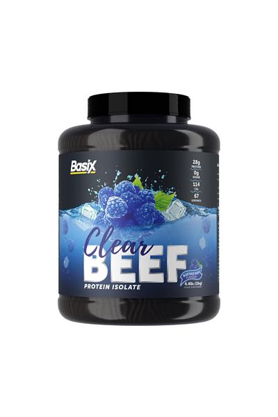 Basix Clear Beef Isolate Protein, Blue Razz, 2 Kg Lb, Pure Beef Protein Rich in Essential Amino Acids
