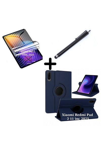 UnDePlus Xiaomi Redmi Pad 2 11Inch 2025 Case Rotating Tablet Case Screen Protector+Pen