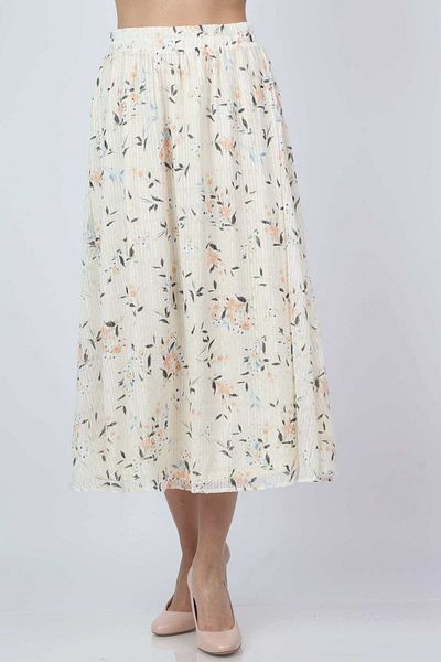 mica Floral High-Waist Midi Skirt