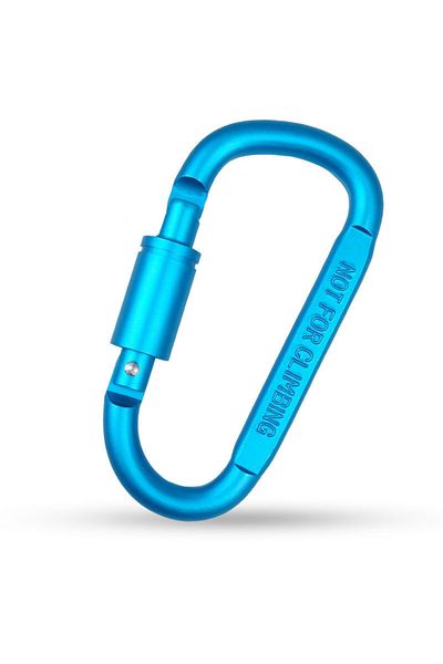 Choice Lake blue 1Pcs Premium Aluminum D-Ring Locking Carabiners - Lightweight & Durable for Hiking, Campin