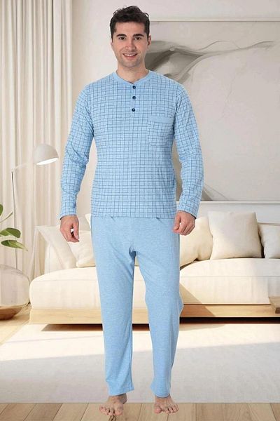 Mavelle Men's Plus Size Bottom Top Pajamas Suit 2759