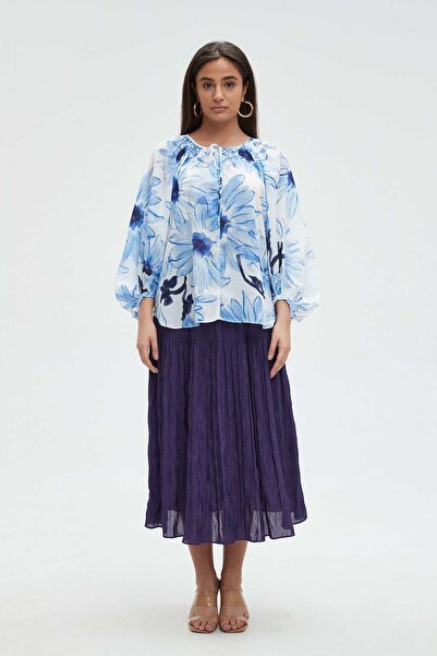 mica Women's 3/4 Sleeve Floral Print Blouse