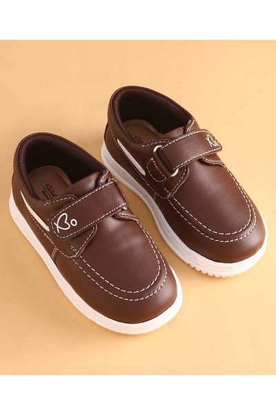 Babyoye Velcro Closer Formal Shoes - Brown