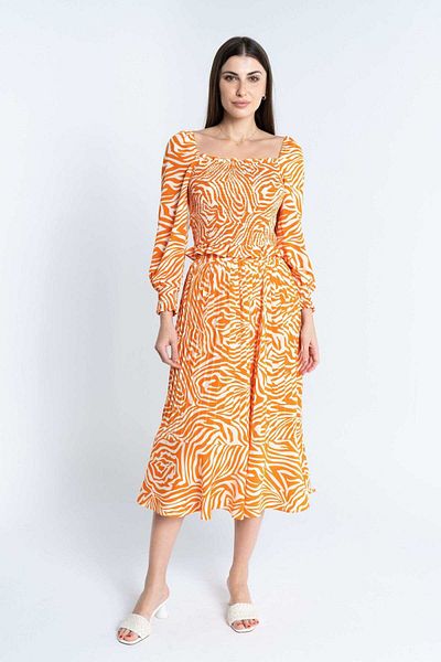 mica High-Waisted Pleated Midi Skirt