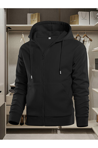 MODAVİBE Куртка з капюшоном на блискавці, унісекс, 2 нитки, шардонова бавовна...