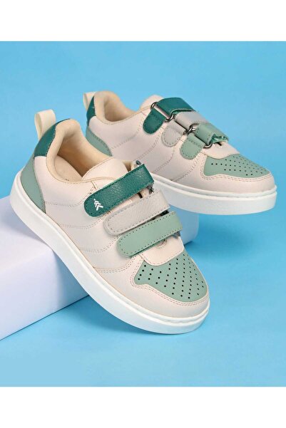 Pine kids حذاء كاجوال للأطفال من باين بشريط فيلكرو - أخضر وبيج