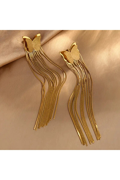 begüm jewelery KELEBEK MODEL SALLANTILI TASARIM KÜPE