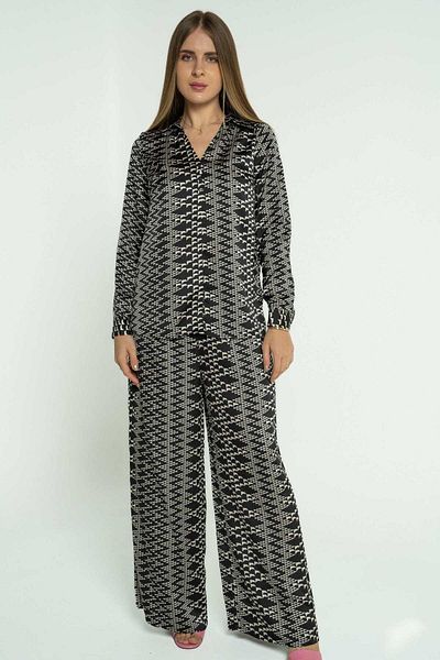 mica Wide-Leg Printed Long Pants