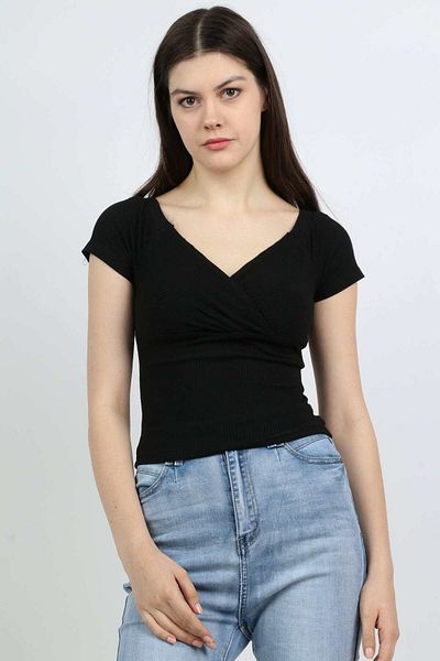 mica Women's Short Sleeve Overlay Blouse