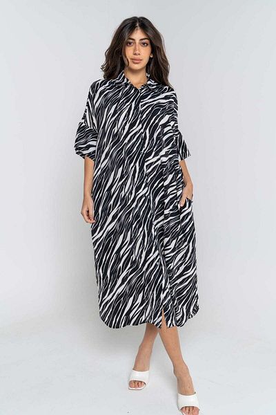 mica Women's 3/4 Sleeve Patterned Long Shirt