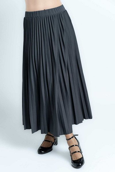 mica Plain Pleated Midi Skirt