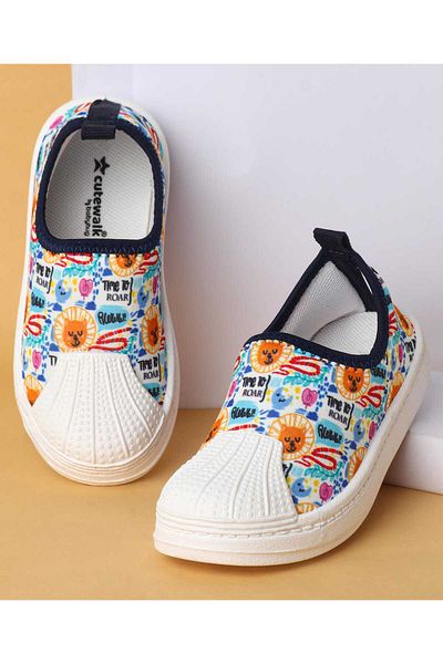 Cute Walk by Babyhug Cute Walk by Babyhug Slip On Casual Shoes with Lion Print - Multicolor