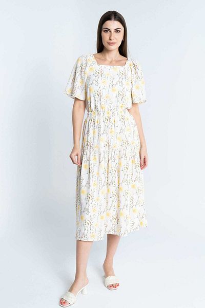 mica Women's Floral Tiered Wide Midi Skirt