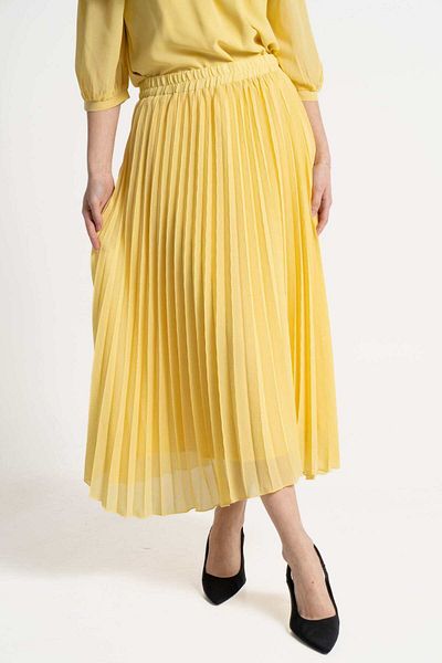 mica Women's Pleated Midi Skirt with Elastic Waist