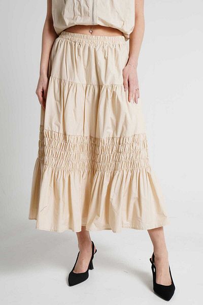 mica Women's Midi Skirt with Elastic Waistband