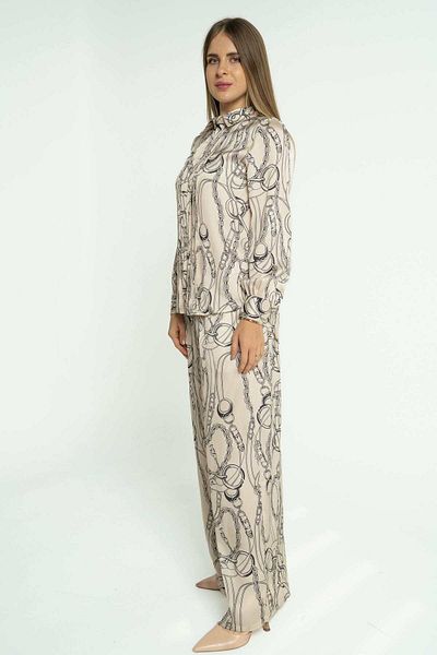 mica Classic Wide-Leg Printed Trousers