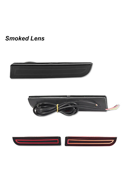 Choice6 مصابيح عاكسة LED للصدام بعدسات مدخنة لسيارات ميتسوبيشي لانسر إيفو إيف...