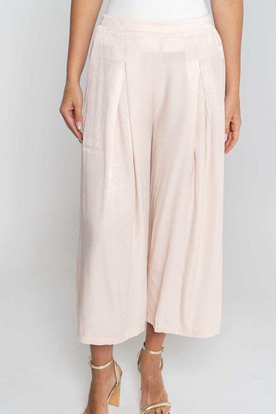 mica Women's Wide 3/4 Pants with Pleats