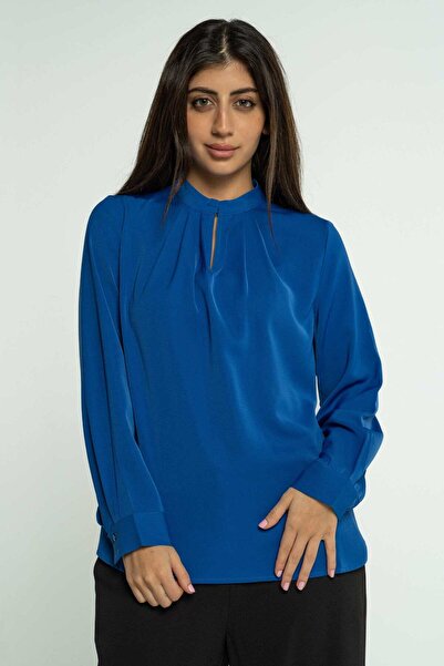 mica Loose-Fit Long Sleeve Solid Blouse