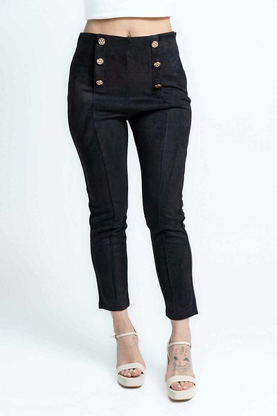 mica Women's 3/4 Slim Fit Pants with Front Buttons