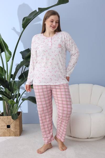 lindros Relaxed Fit Battal Size Women's Bamboo Pajama Set – Sweat-Free, Stylish and Comfortable