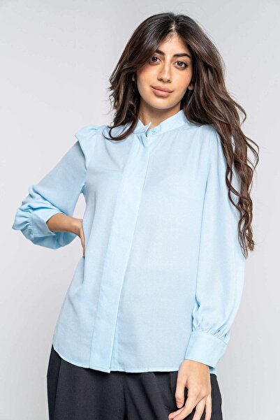 mica Solid Long Sleeve Blouse