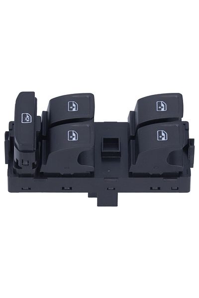Choice مفتاح نافذة الطاقة مفتاح التحكم الرئيسي لنافذة الباب 5G0 959 857 D أسود بديل لـ SEAT Le...