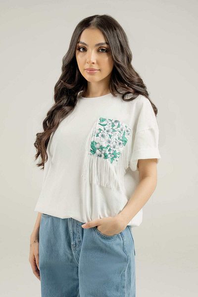 mica Women's Oversized Floral Pocket Short Sleeve Blouse