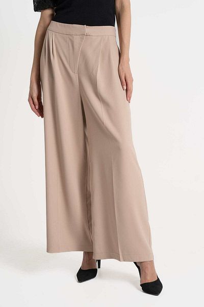 mica Classic Wide-Leg High-Waisted Solid Long Trousers