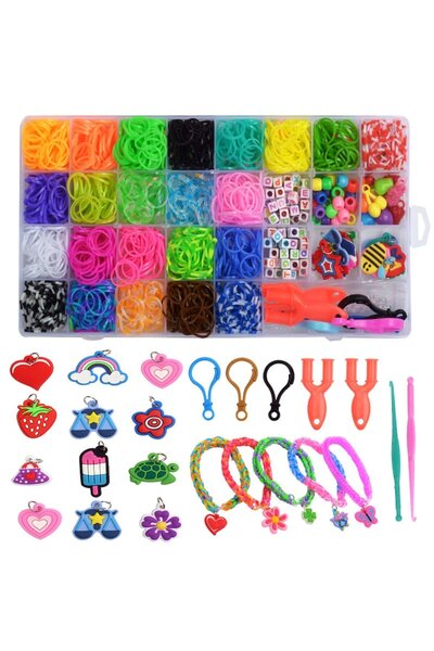 OricareFain Set creativ DIY pentru copii, NEVERMORE, accesorii pentru realizarea brățărilor elastice