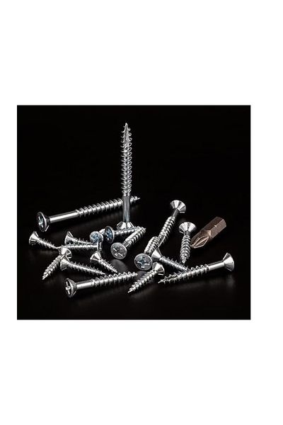 OEM Set 150 suruburi pentru lemn T.K.Excellent, dimensiuni cuprinse intre 6 si 10 mm, otel, albastru