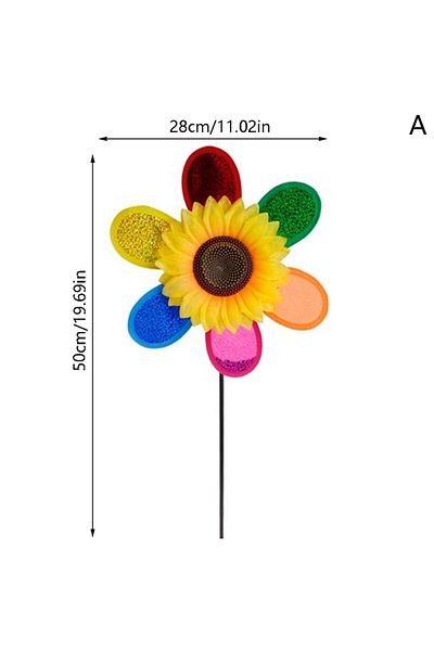 Choice A Sunflower Windmill Pinwheel Colourful Sequins Foldable Windmill Carry Camping Picnic Home Gard.