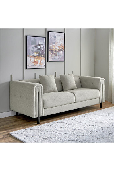 Home Box أريكة Glisten القماشية بثلاثة مقاعد مع وسادتين