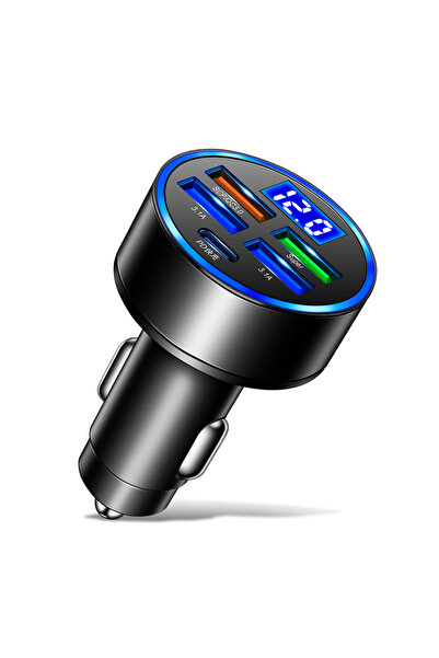 Choice شاحن سيارة أسود بقوة 120 واط بتقنية الشحن السريع QC 3.0 من النوع C، مز...