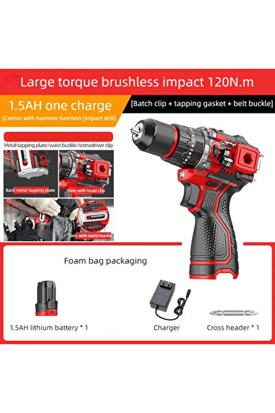 Choice3 Deli EU 120N.m Impact Hammer Brushless Electric Drill Tapping Cordles...