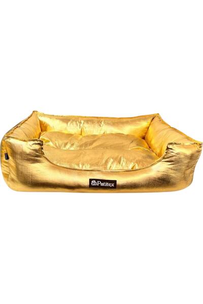PATİTEX Special Series Gold Bed - Cat Bed - Dog Bed - Lux Bed - Cushioned Bed (Size m)