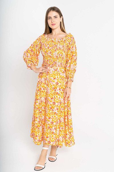 mica Wide Printed Midi Skirt