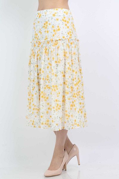 mica Floral Midi Skirt for Women