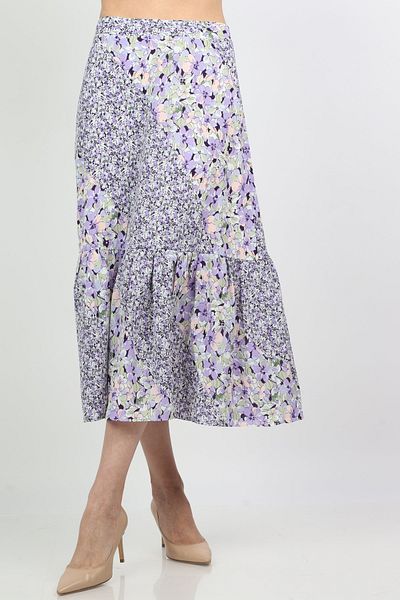 mica Floral Ruffled Midi Skirt