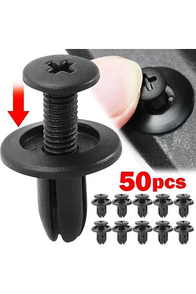Choice 8mm50pcs Pack of 50 8mm Black Plastic Rivet Fasteners Ideal for Car Bumpers & Fenders - Fits Toyota