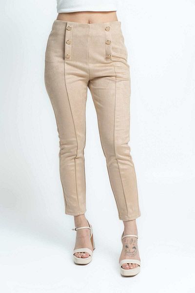 mica Women's 3/4 Slim Fit Pants with Front Buttons