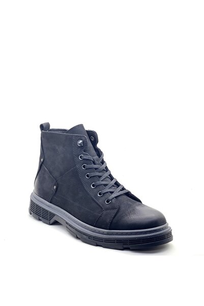 grado Genuine Leather Men's Zippered Boots Black Nubuck 1966