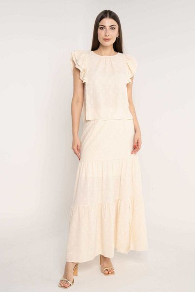 mica Solid Long Women's Skirt with Ruffles