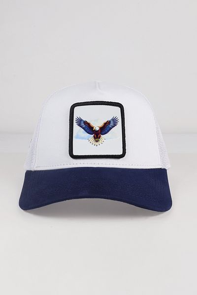BlackBörk Καπέλο Trucker Navy Blue-White με λογότυπο Eagle