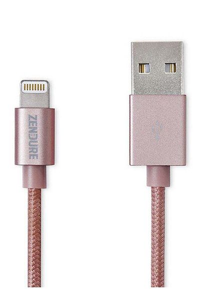 Zendure كابل USB إلى Lightning باللون الذهبي الوردي مقاس 30 سم