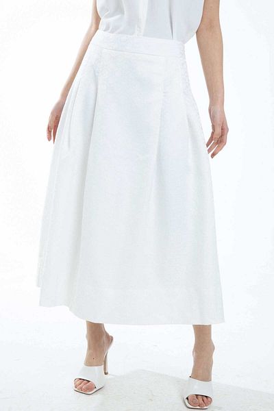 mica Women's Printed High-Waisted Midi Skirt