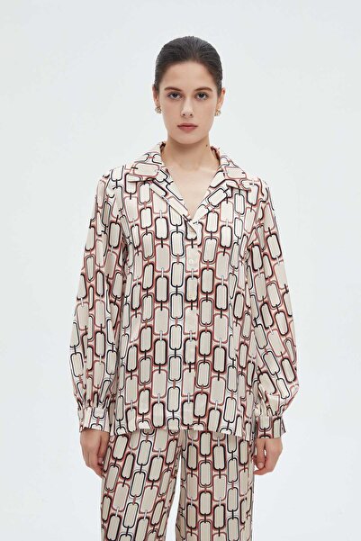 mica Women's Printed Long Sleeve Blouse