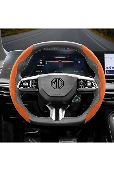 Choice غطاء عجلة قيادة برتقالي بيضاوي مكون من قطعتين مناسب لسيارة MG مع إبزيم...