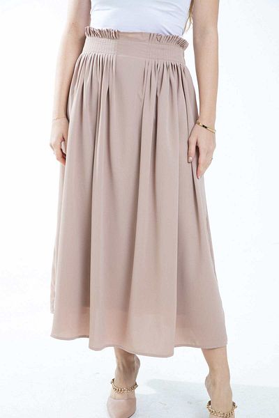 mica Solid Midi Flared Skirt